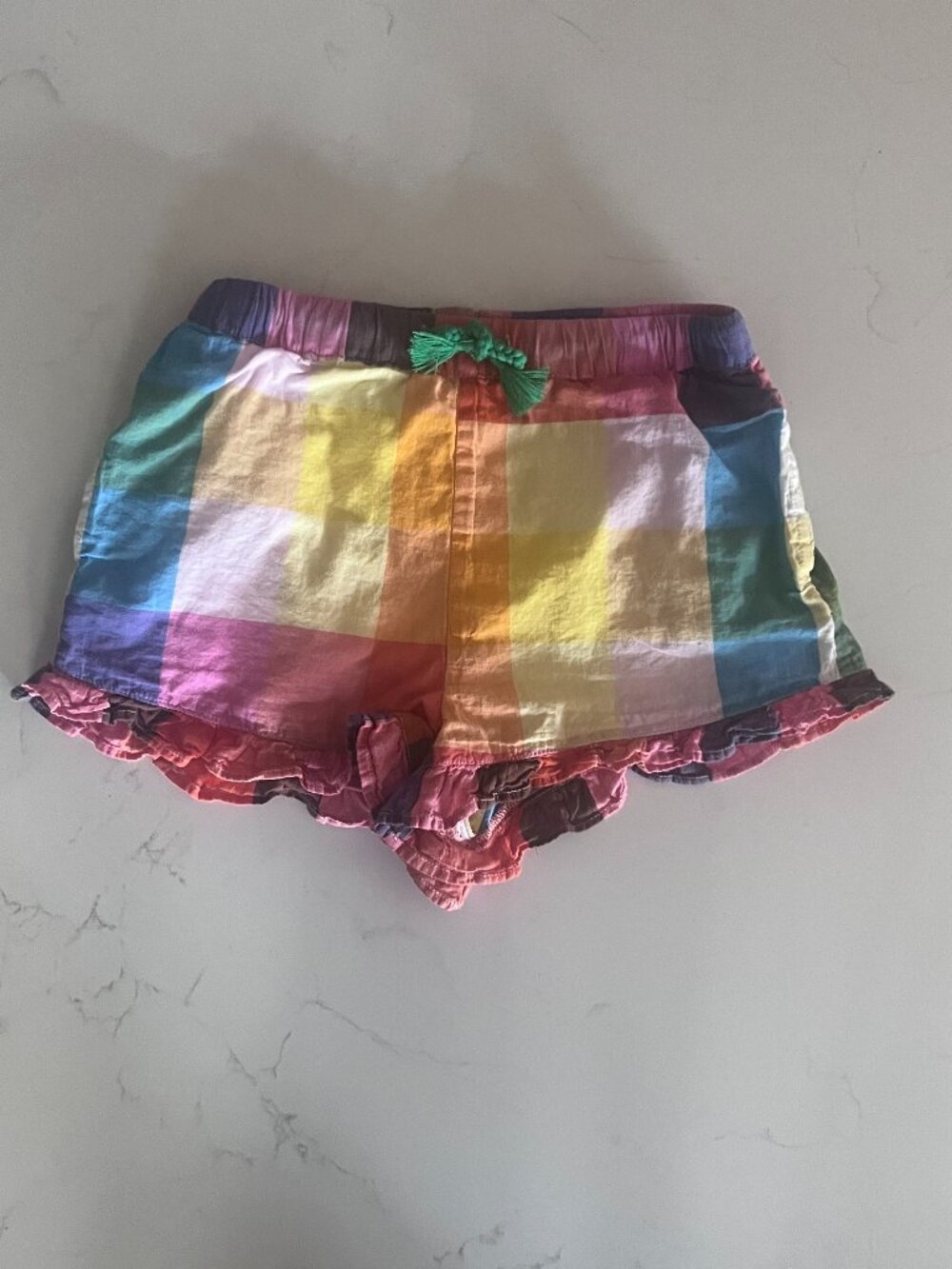 Boden plaid ruffle shorts sz 6